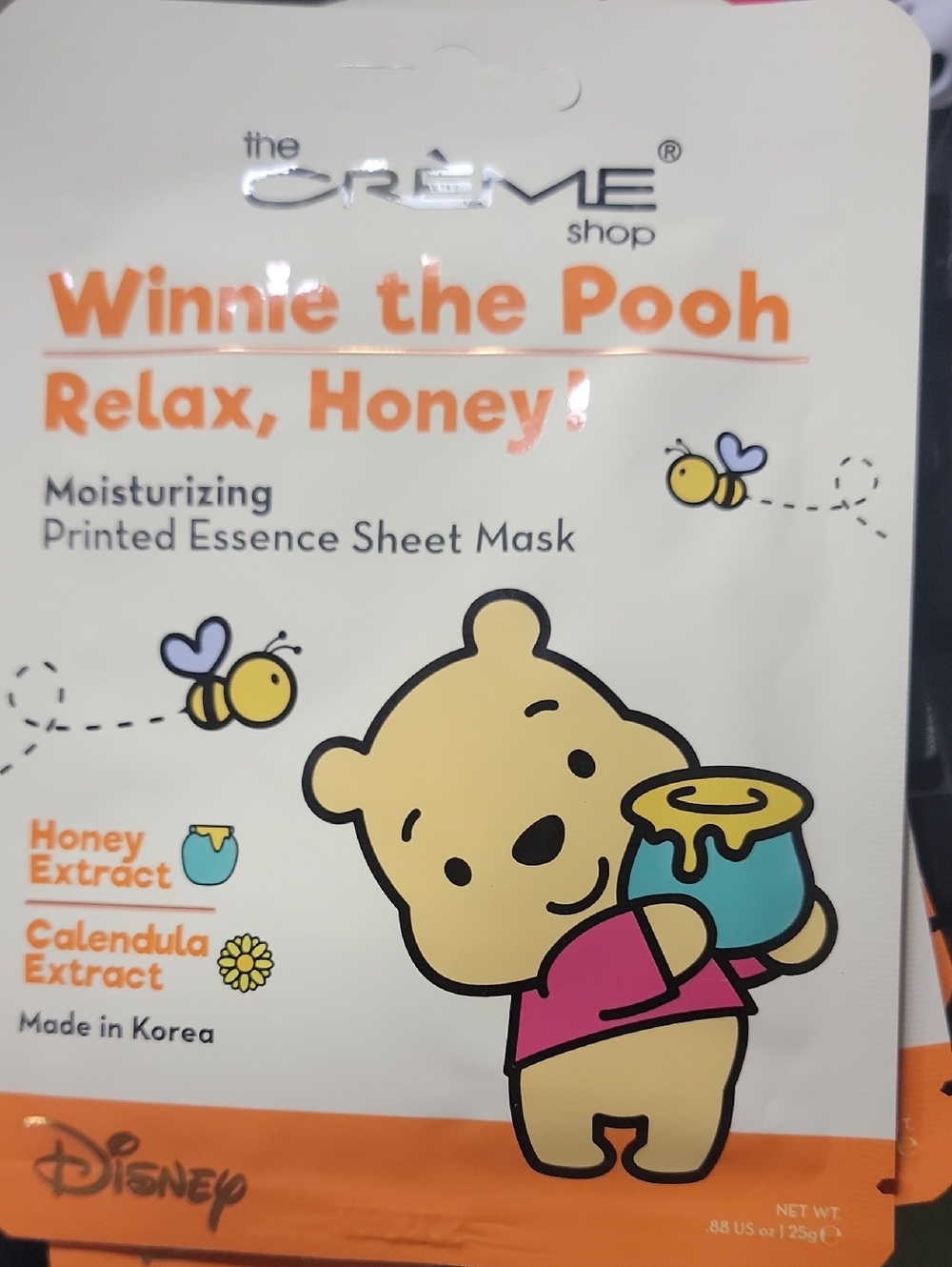 Winnie the Pooh Moisturizing Sheet Mask - Yellow/Orange